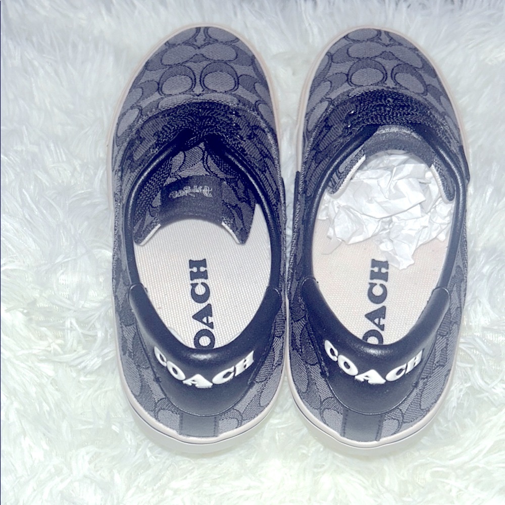 Coach Black and Tan Monogram Sneakers - Picture 8 of 13